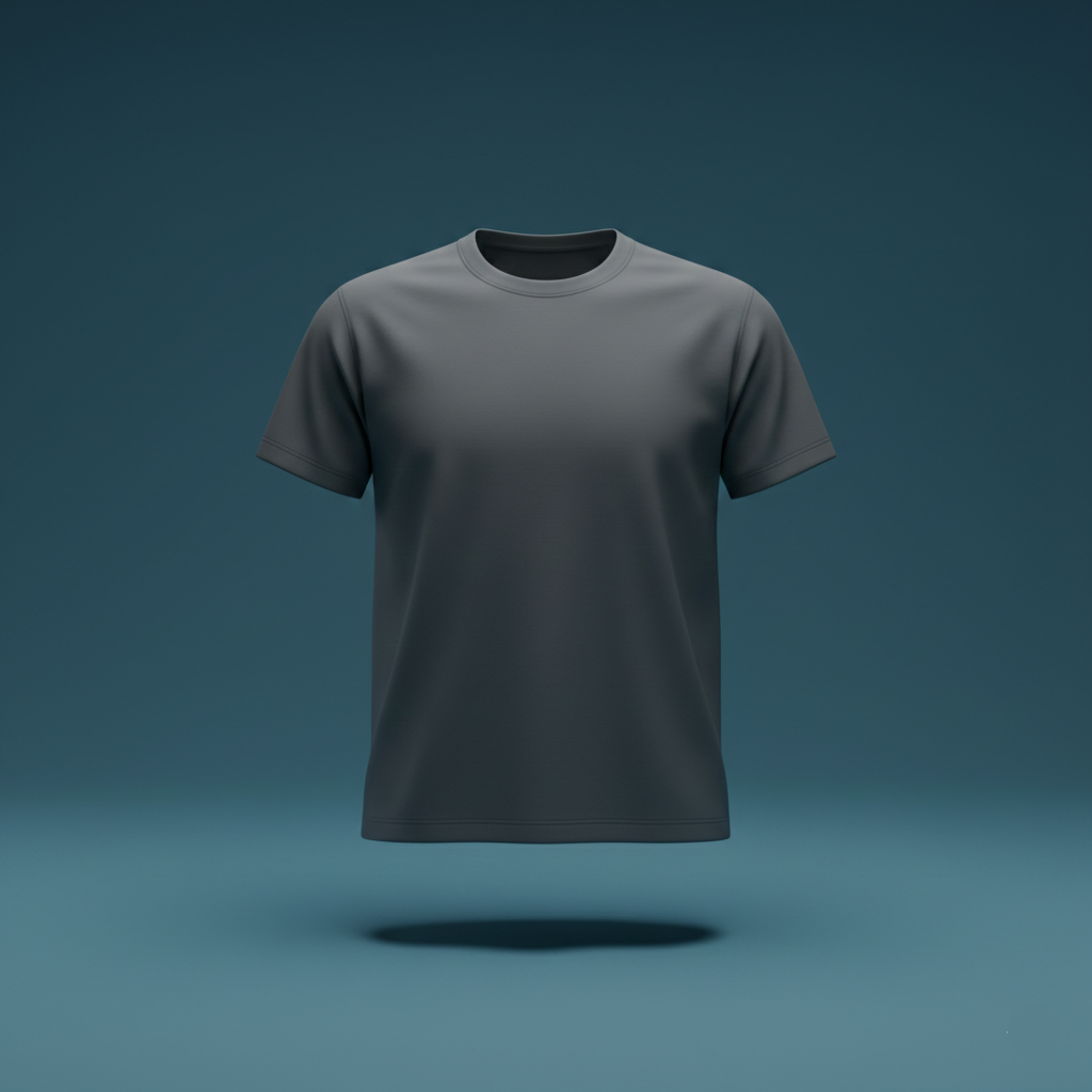 Gray t-shirt on a gradient blue background