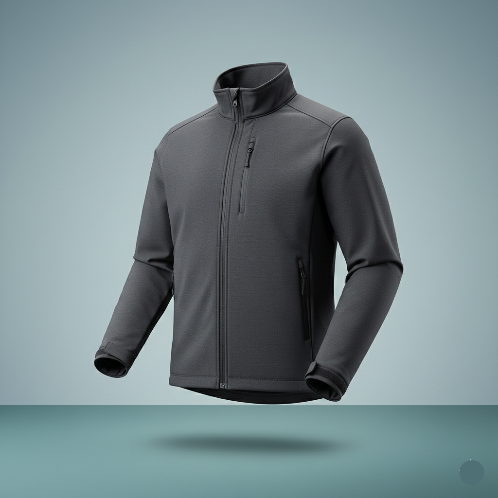Gray jacket on a light blue background