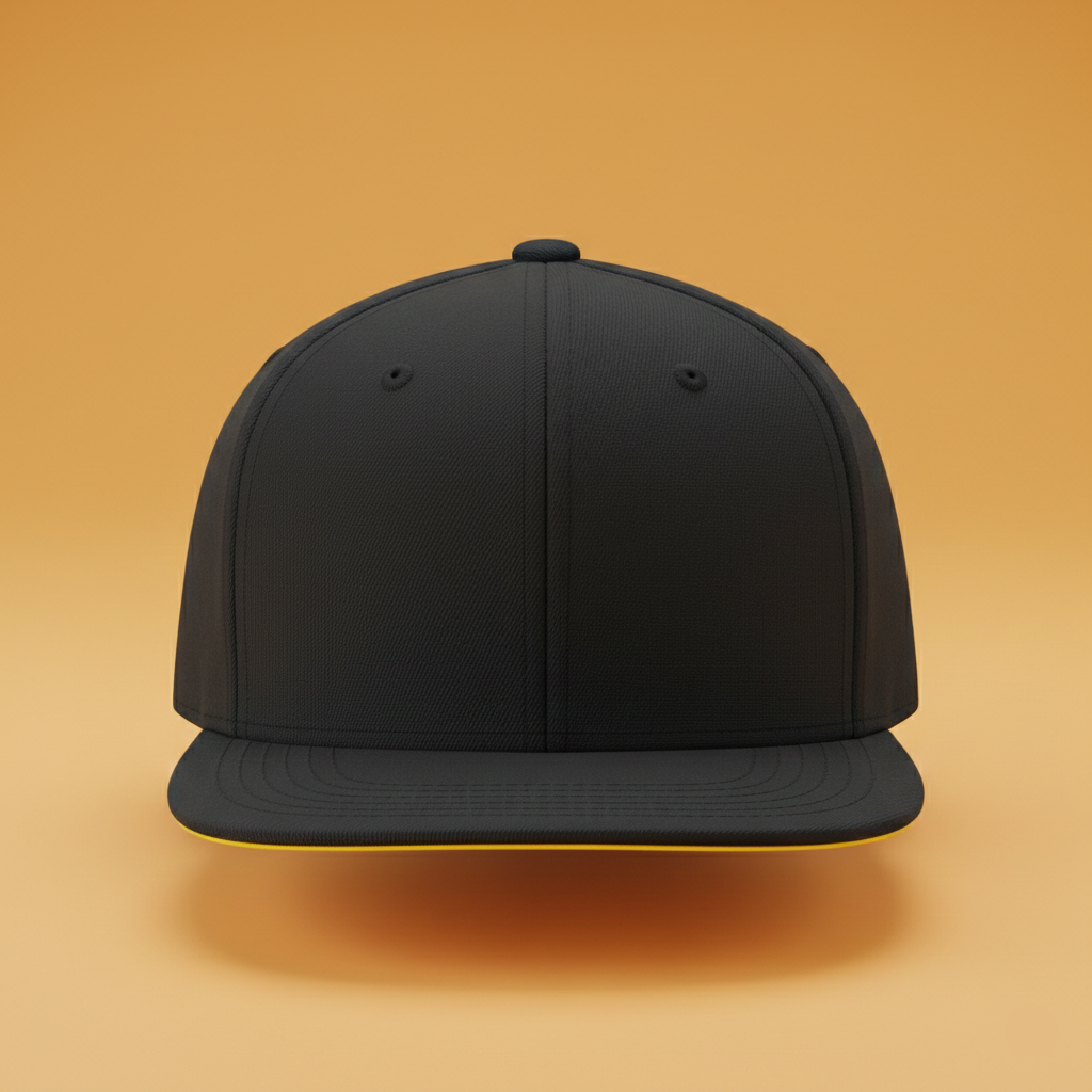 Black cap on a beige background