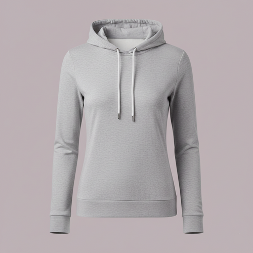 Gray hoodie on a light purple background