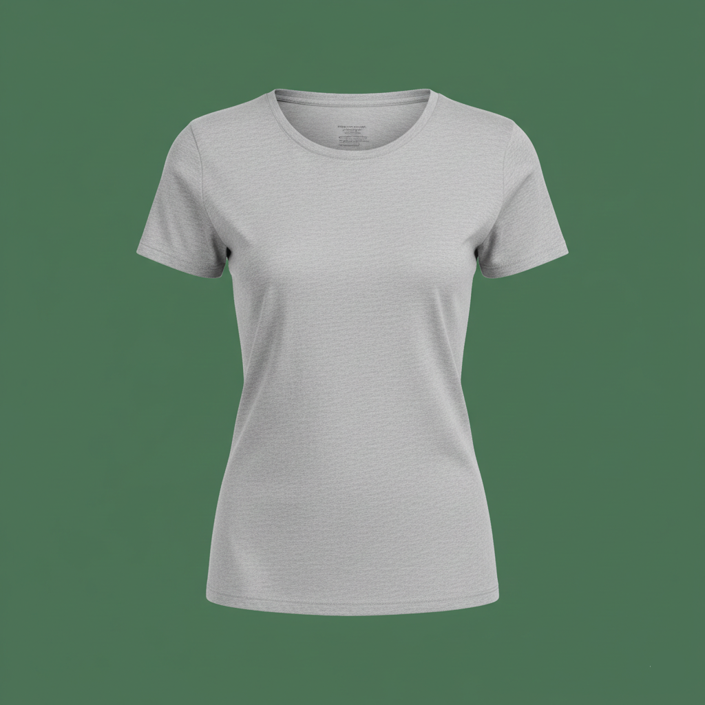 Gray t-shirt on a green background
